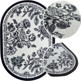 Asztali Dekorációs Alátét 30x45 Retro Fekete Virágok Bloom Dark