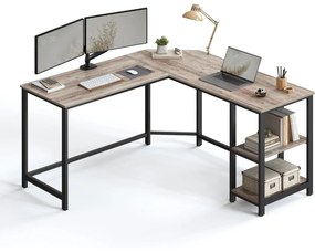 Számítógépes asztal, L-alakú sarokasztal, Íróasztal, szürke