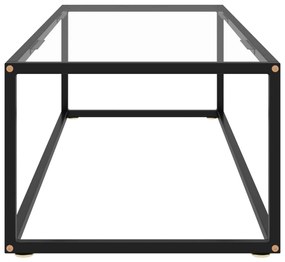 Fekete dohányzóasztal edzett üveggel 120 x 50 x 35 cm