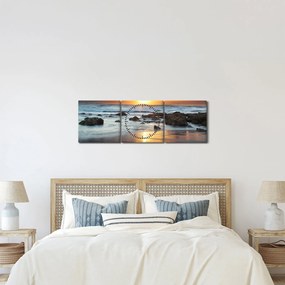 Kép - A napsütötte tenger (órával) (90x30 cm)