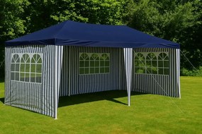 Kerti sátor 3×6 m kék-fehér összecsukható cipzáras rendszer