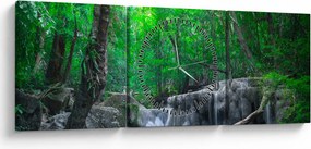 Kép - Erawan vízesés, Kanchanaburi, Thaiföld (órával) (90x30 cm)
