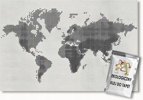 Fotótapéta Flizelina Térkép Világ Földrajz Pixel Raszter B&amp;w 150x105 ragasztó