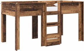 vidaXL Szükidő ágy matracmal tárolóval Öreg fa 100 x 200 cm Faanyag