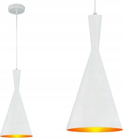 Edison Loft LED-es mennyezeti függőlámpa fehér-arany E27-es foglalattal