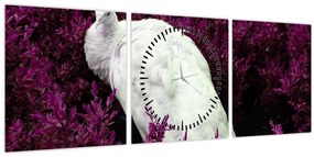 Kép - Fehér páva (órával) (90x30 cm)