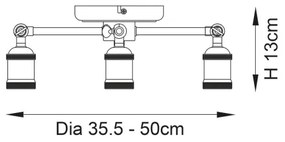 Endon 97243 - Spotlámpa HAL 3xE27/10W/230V réz