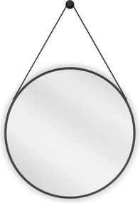 Mexen String kör alakú fürdőszobai tükör 60 cm, fekete keret - 9854-060-060-000-70