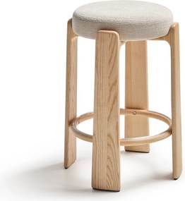 Bézs-világos natúr színű kőrisfa bárszék (ülésmagasság 75 cm) Granite – Kave Home