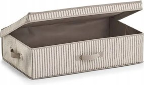 Tároló doboz fedéllel Stripes , non-woven, bézs