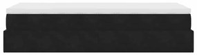 Ottomán ágykeret matraccal fekete 90x190cm bársony