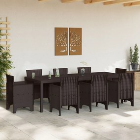 Kerti Asztal Barna 250x100x73 cm Műrattan