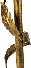 Vintage állólámpa antik arany zöld árnyékolóval - Linden