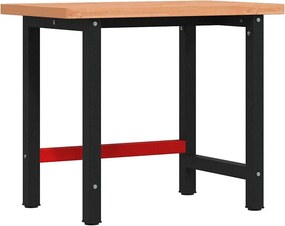 vidaXL tömör bükkfa négyszög alakú munkapad 100 x 60 x 83 cm