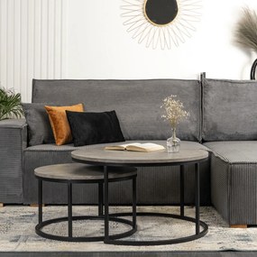 Dohányzóasztal szett ROCKY MAX beton/fekete