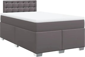 vidaXL szürke műbőr rugós ágy matraccal 120x190 cm