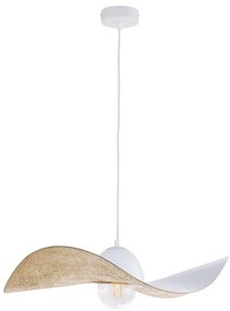 Csillár zsinóron KAPELLO 1xE27/60W/230V átm. 55 cm fehér/arany