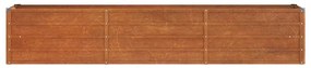 Rozsda színű corten acél kerti magaságyás 240 x 40 x 45 cm