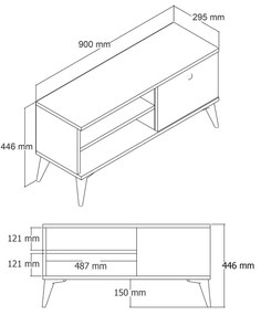 TV asztal/szekrény Rick (tölgy). 1072536