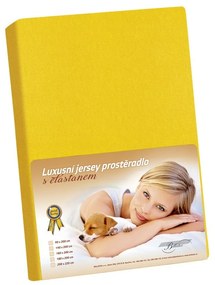 Dzsörzé lepedő elasztánnal, sárga