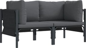 vidaXL Kültéri Bútor párnával 2 pcs Antracit 80 x 80 x 71 cm Acél