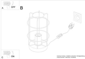 Sollux SL.1265 - Asztali lámpa GOTTO 1xE27/15W/230V fekete