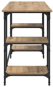 vidaXL Asztal polcokkal Artisan tölgy 140 x 50 x 75 cm Faanyag