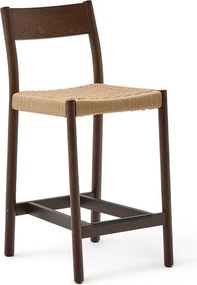 Barna-natúr színű tölgyfa bárszék (ülésmagasság 65 cm) Yalia – Kave Home