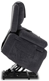 Elektromosan Vezérelhető Masszázsfunkciós Relaxfotel Sötétszürke Színben, Felállást Segítő Funkcióval. FENIX