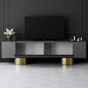 TV szekrény Bohem - Anthracite, Gold