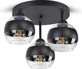 Függőlámpa Mennyezeti Csillár Fekete Üveggömbök Black Belt ER3 Led E27