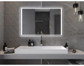 Mexen Zusa, LED fürdõszobai tükör háttérvilágítással 120x80 cm, 6000K, páramentes, 9808-120-080-611-00