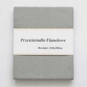 Flanel lepedő Szürke Gumis 220x200 Flanel Világos Szürke
