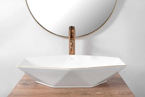 Pultos mosdó Rea Vegas White Rose Gold Edge