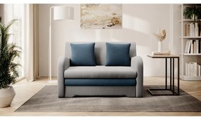Kék-világosszürke bársony kinyitható kanapé 130 cm Ario – ELTAP