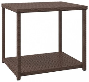 barna polyrattan kisasztal 55 x 45 x 49 cm