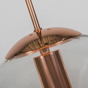 Art Deco lógólámpa réz tiszta üveggel 30 cm - Ball 30