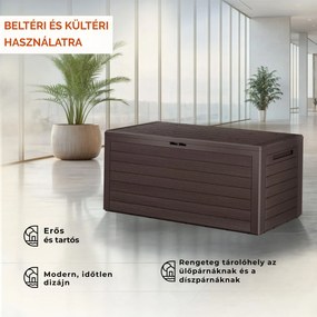 WOODEBOX tárolódoboz, 280l, 120x46x57cm, sötétbarna Prosperplast