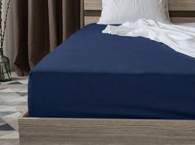 Pamut gumis lepedő STANDARD 90 x 200 cm tengerészkék