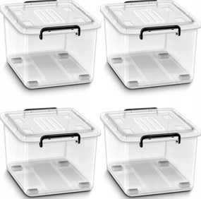 Doboz Szett Tároló Dobozok Rendszerező Fedéllel 27L 3 Db