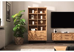 Natúr színű tölgyfa könyvespolc 97x176 cm Abies – The Beds