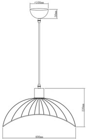 Lámpa Mennyezeti lámpatest RETO 1,4137,AC220-240V,50/60Hz,1*E27,IP20,átmérő 40CM,egyes,fekete