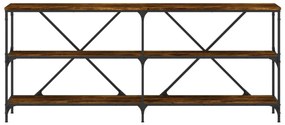 füstös tölgy színű szerelt fa és vas tálalóasztal 180x30x75 cm