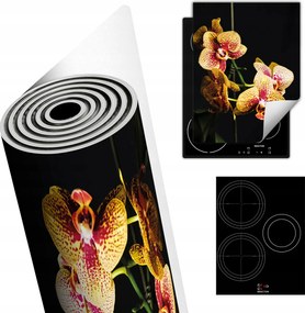 Tűzhelyvédő Szőnyeg Asztali Dekoráció 40x52 fekete orchidea