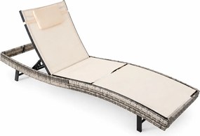 Furnigo Tulum kerti napozóágy szürke - bézs huzat