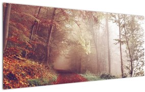 Kép - Őszi séta az erdőben (120x50 cm)
