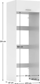 Szekrény mosógép és szárítógép fölé, fehér, JERGI