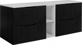 Fürdőszoba szekrény Mosdó Alá 140 fekete fehér divatos Mdf Frontok