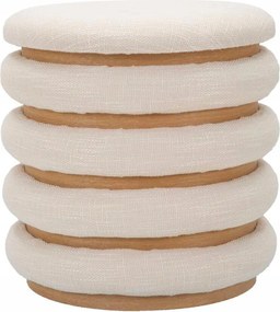 Kerek Puff Tárolórekesszel Nyitható Bézs Díszítő Ø 40 cm A Nappaliba