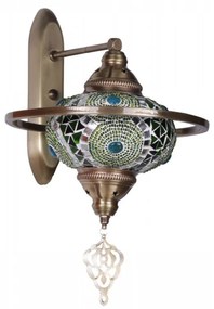 Yeni Macellan Aplik Mozaik Camlı - 7788-3A Enteriőr dizájn Fali lámpa Sokszínű 25x44x30 cm